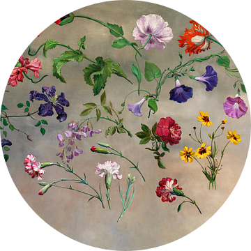 Botanisch schilderen. Studies van bloemen. Olieverfschilderij van Jacques-Laurent Agasse. van Dina Dankers