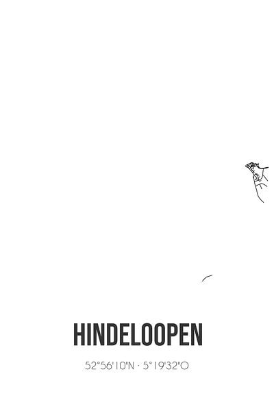 Hindeloopen (Fryslan) | Map | Black and white by Prints of Place