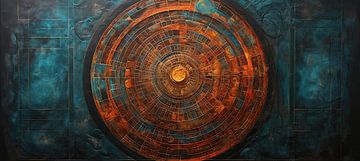 Aardse Mandala | Terracotta Mandala van Abstract Schilderij
