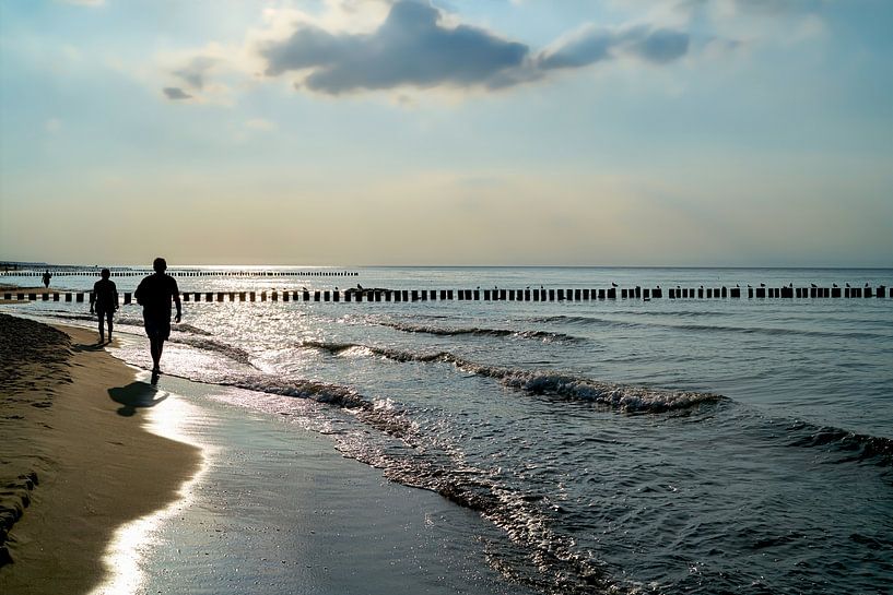 Beach walk at sunset by Heiko Kueverling
