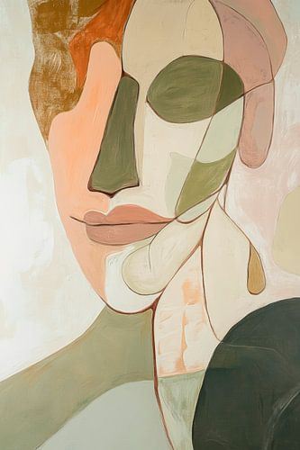 Portrait abstrait aux couleurs douces