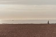 Zonsondergang Scheveningen strand met windmolens van Anne Zwagers thumbnail