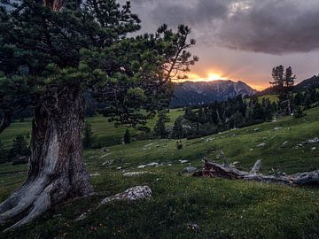 Sonnenuntergang in Südtirol