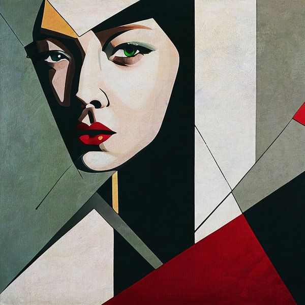 Portret van een abstract gezicht van Jan Keteleer