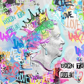 Pop Art Canvas Canvas Queen Punk Hedendaagse Moderne Kunst van Julie_Moon_POP_ART