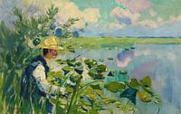 Karl Hagemeister-Man à l'étang (Le pêcheur) par finemasterpiece Aperçu