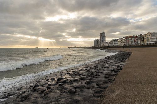 Zonneharpen bij storm op zee (Vlissingen)