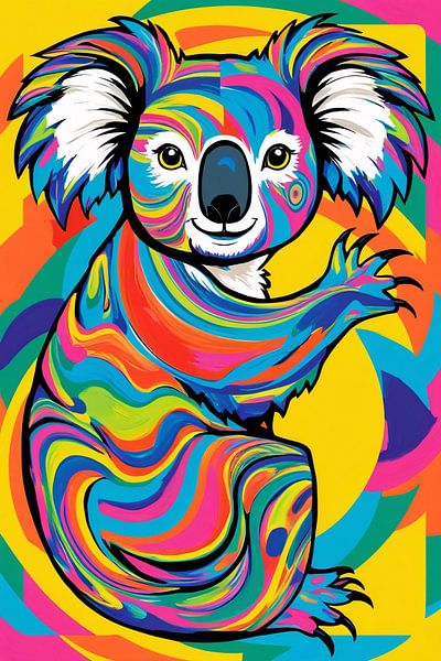 Imprimé koala abstrait et coloré par Art & Soul Creations