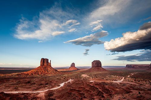 Monument Valley under dramatic cloud cover