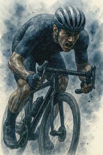Door de pijn barrière  (topsport explosieve kracht wielrennen mannelijk stoer mancave )