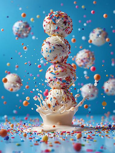 heerlijke ijscreaties in verleidelijke kleuren en achtergronden