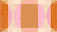 Mid Eeuw Bauhaus Vormen Oker Ivoor Beige Blos