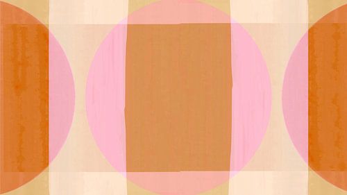 Mid Century Bauhaus Shapes Ochre Ivory Beige Blush