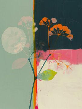 Botanisch abstract met neon accenten van Studio Allee
