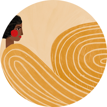 De vrouw met de gele strepen