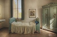 urbex: slaapkamer in een verlaten hotel