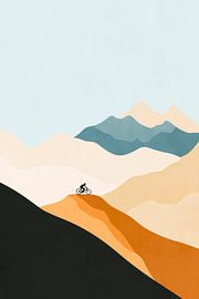 Biker in den Bergen unterwegs von Poster Art Shop