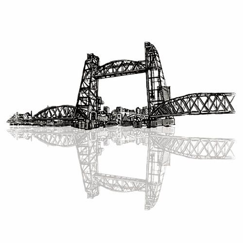 De Hef Rotterdam Federzeichnung