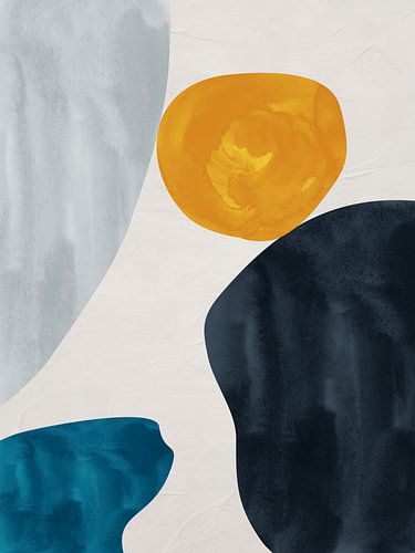 Organic abstract art - blue tones