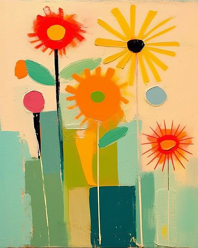 Fleurs colorées "Flower power" (puissance des fleurs)