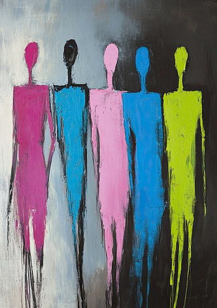 Colourful People Abstract by Art Whims