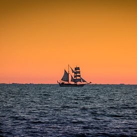 Zonsondergang Markermeer Nederland van Randy van Domselaar