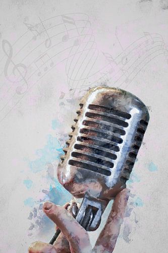 Microphone rétro sur Johan Zuijdam Digi Art