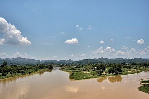 Hilly landscape and Vietnamese river