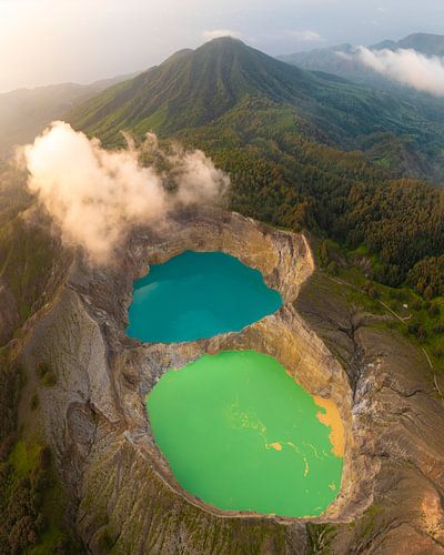 Kelimutu kratermeren bij zonsopkomst Indonesië