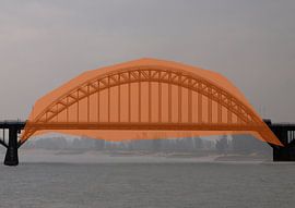 Die Waalbrücke (orange) von Edwin Arendts