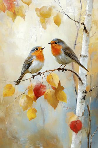 Rotkehlchen in Herbststimmung von Preet Lambon