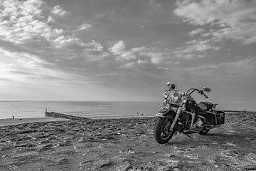 Harley Davidson en noir et blanc