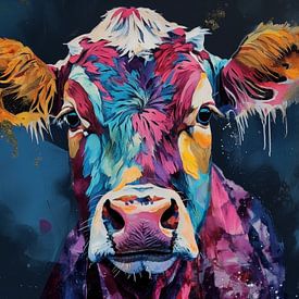 abstract farm cow by Gelissen Artworks