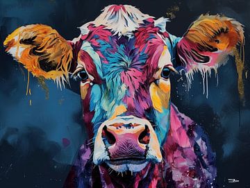 abstract farm cow by Gelissen Artworks