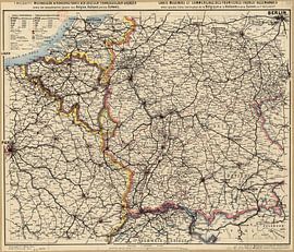German-French border, Map 1885 by Atelier Liesjes