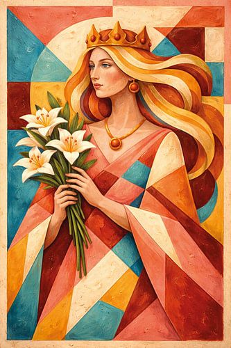 Een illustratie van Noordse godin Frigg.