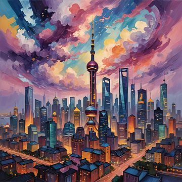 skyline van Shanghai van WvW