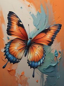 Papillon de couleur en touches dynamiques