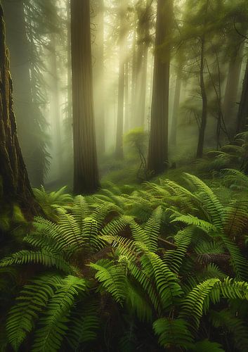 Veil of mist and fern beds