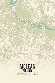 Vintage landkaart van McLean (Virginia), USA. van Stad & Wand