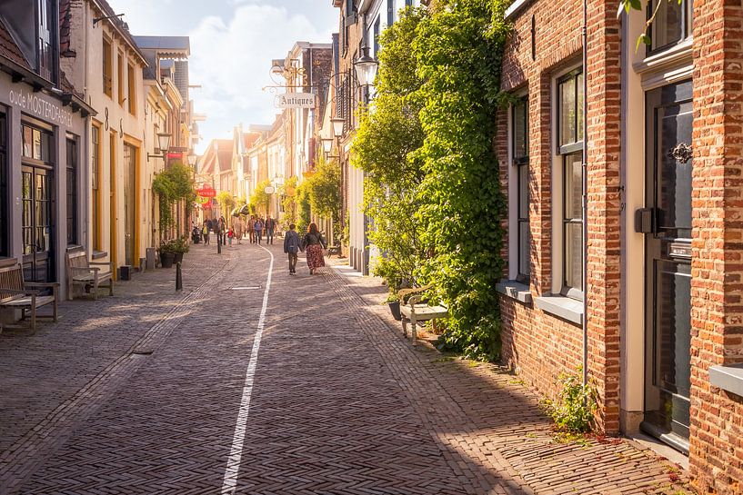 Sun on Walstraat in Deventer Overijssel during Summer. by Bart Ros