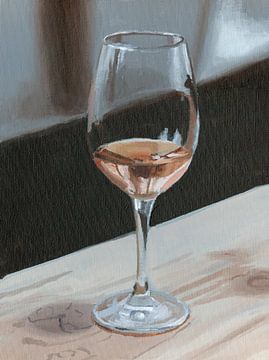 Wijnglas - schilderij door Toon Nagtegaal van Toon Nagtegaal