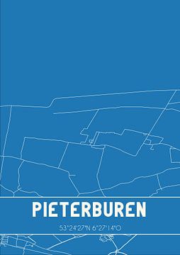 Blauwdruk | Landkaart | Pieterburen (Groningen) van Rezona