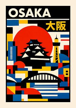 Osaka Bauhaus Poster – Minimalist City Art