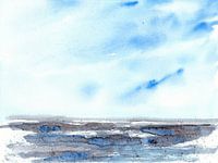 Ciel bleu au-dessus de la mer