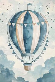 Heißluftballon – Kinderzimmerkunst von Poster Art Shop