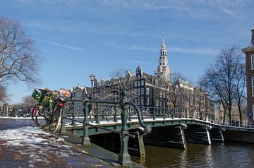 Zuiderkerk vanaf de Kloveniersburgwal - Amsterdam van Jack Koning