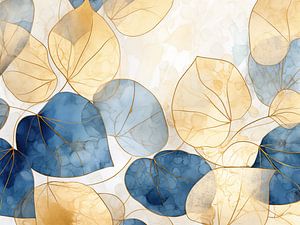 Abstract Botanical Chic met een gouden randje