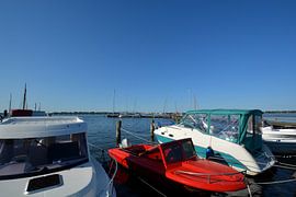 Motorboats & Sailing ships in the harbour Altefähr