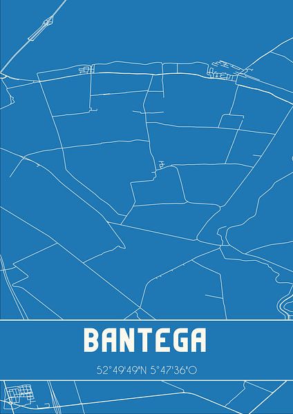 Blueprint | Map | Bantega (Fryslan) by Prints of Place